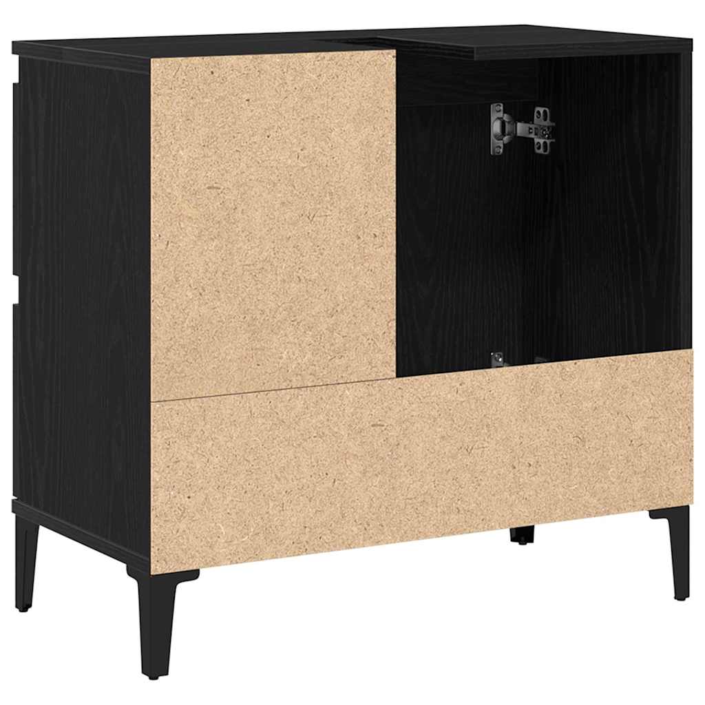 Bathroom Cabinet Black Oak 65 x 33 x 60 cm Engineered Wood