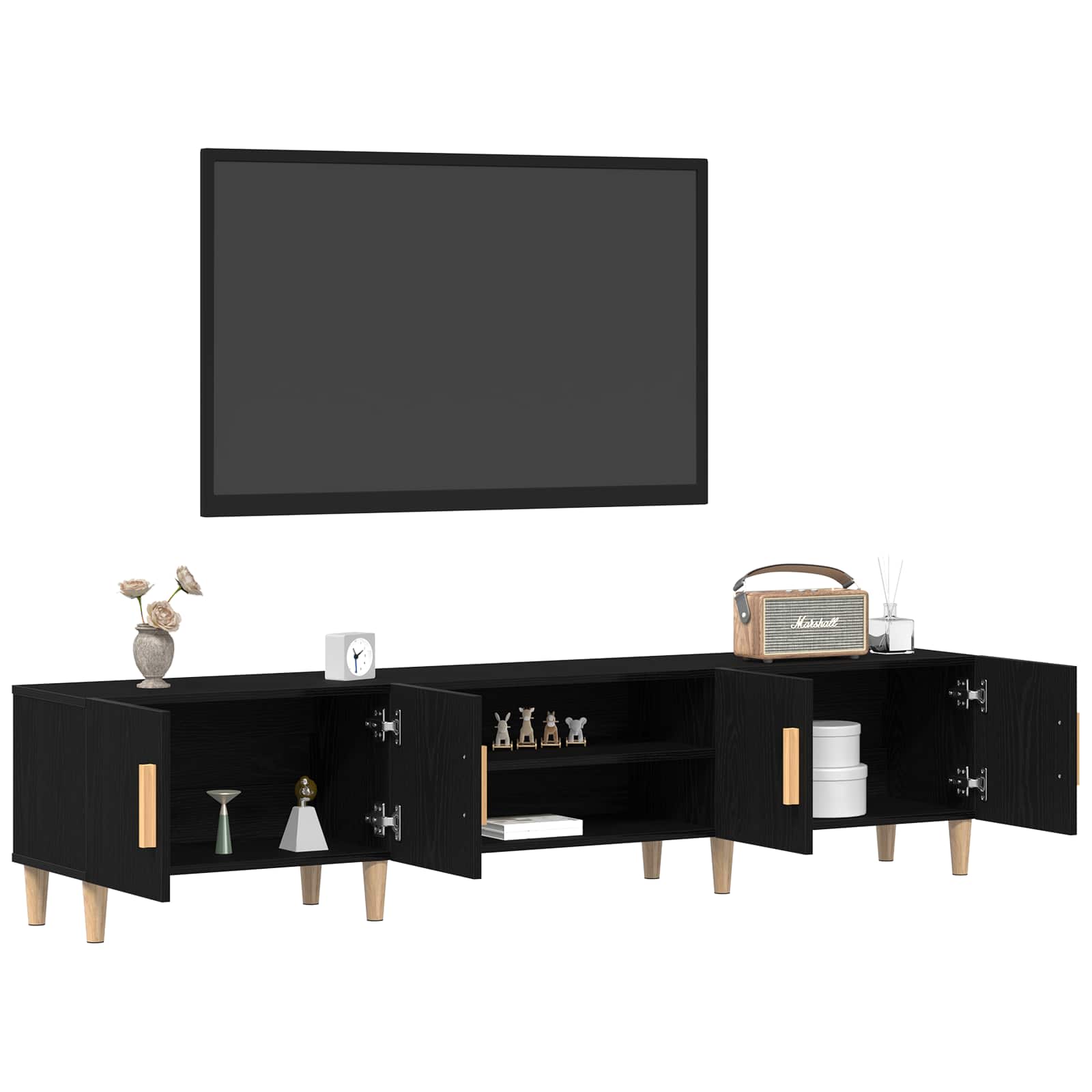 TV Cabinet 180 x 31,5 x 40 cm Black Oak Engineered Wood