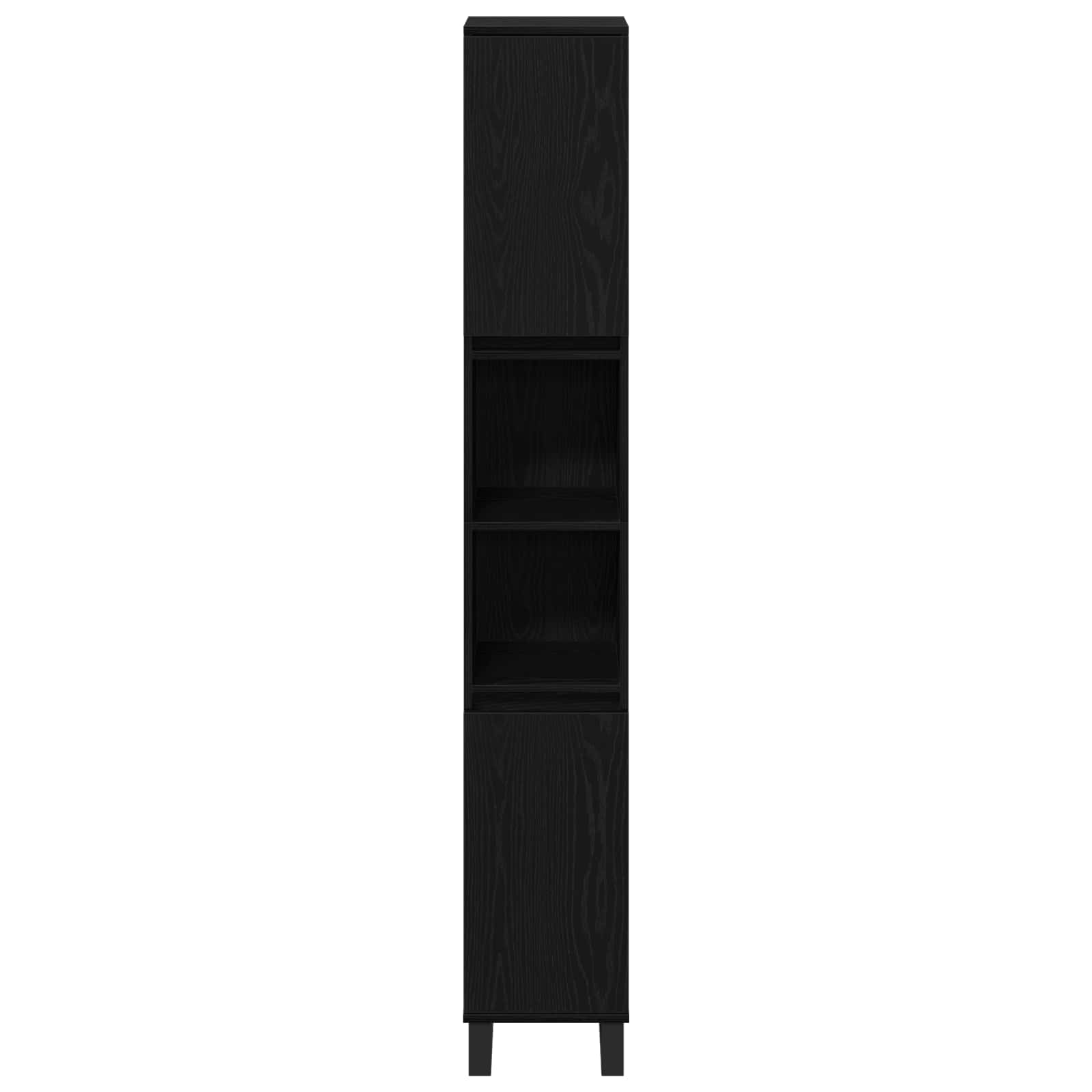 Bathroom Cabinet Black Oak 30 x 30 x 190 cm Engineered Wood
