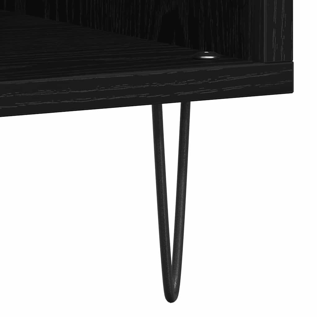 Record Cabinet Black Oak 100 x 38 x 48 cm Engineered Wood