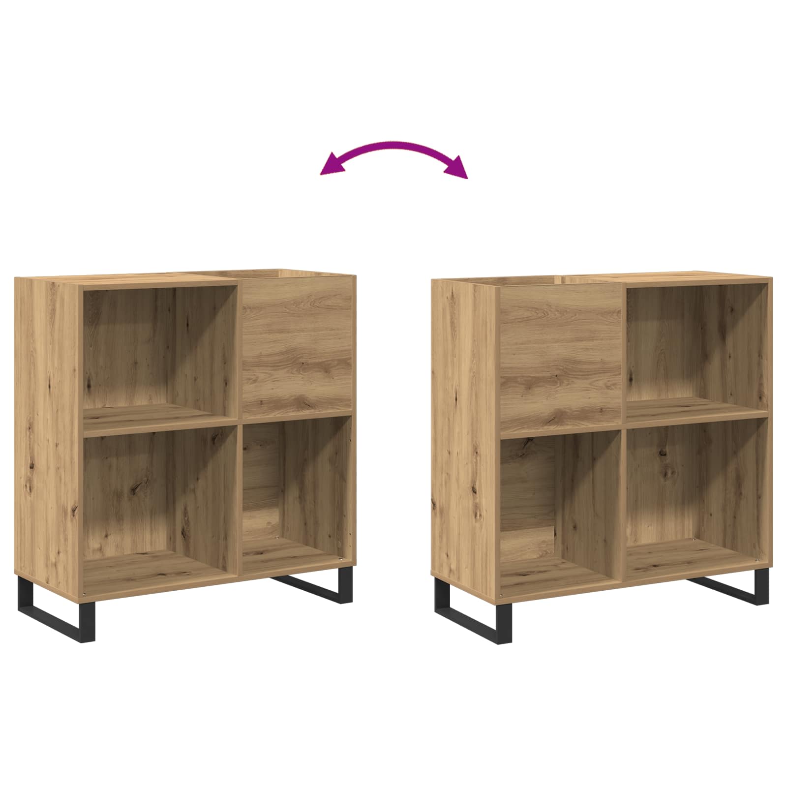 Record Cabinet Artisan oak 84,5 x 38 x 89 cm Engineered Wood