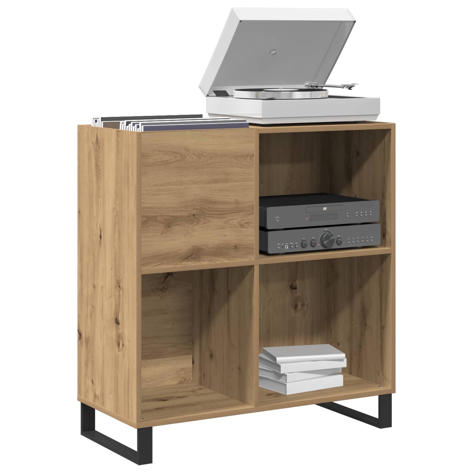 Record Cabinet Artisan oak 84,5 x 38 x 89 cm Engineered Wood