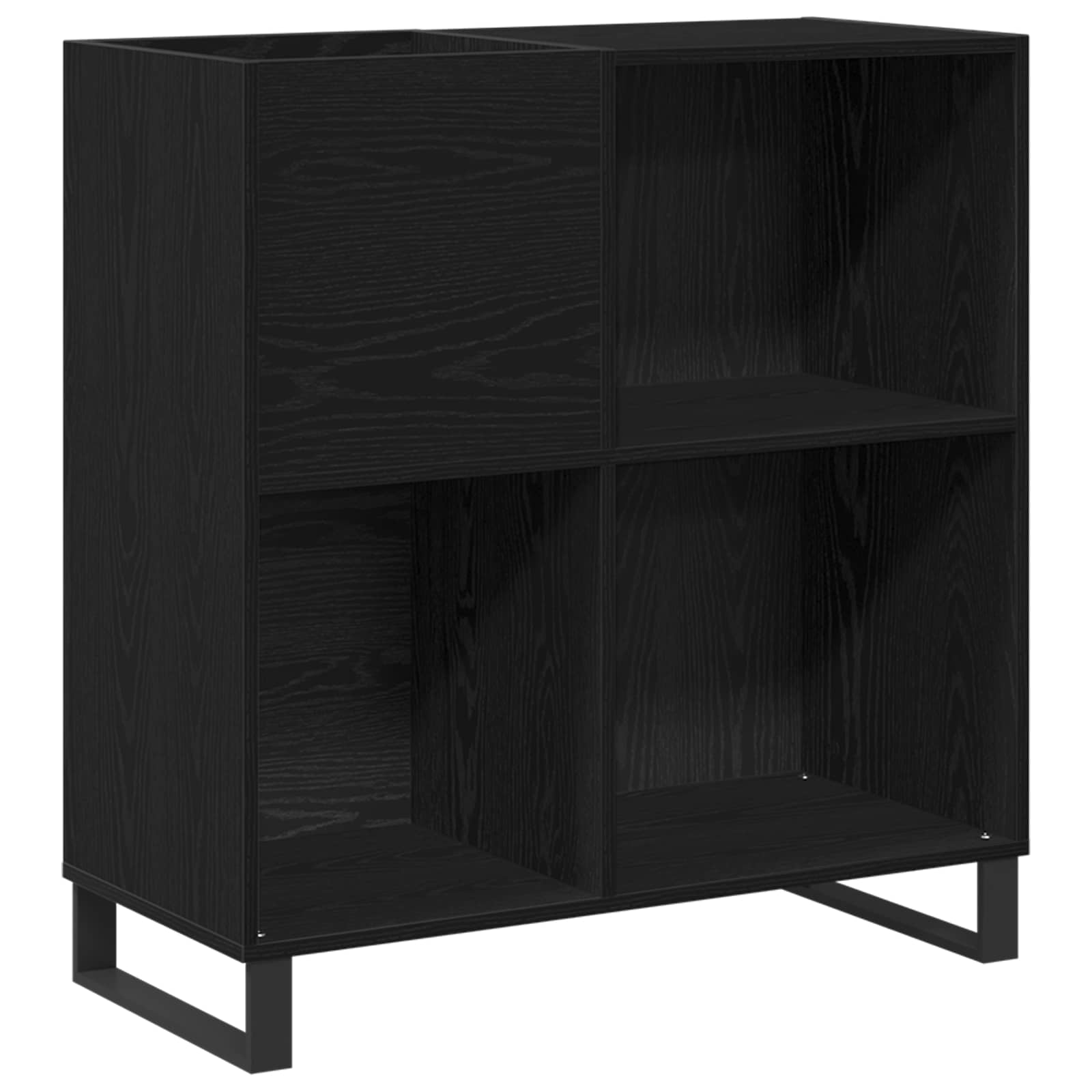 Record Cabinet Black Oak 84,5 x 38 x 89 cm Engineered Wood
