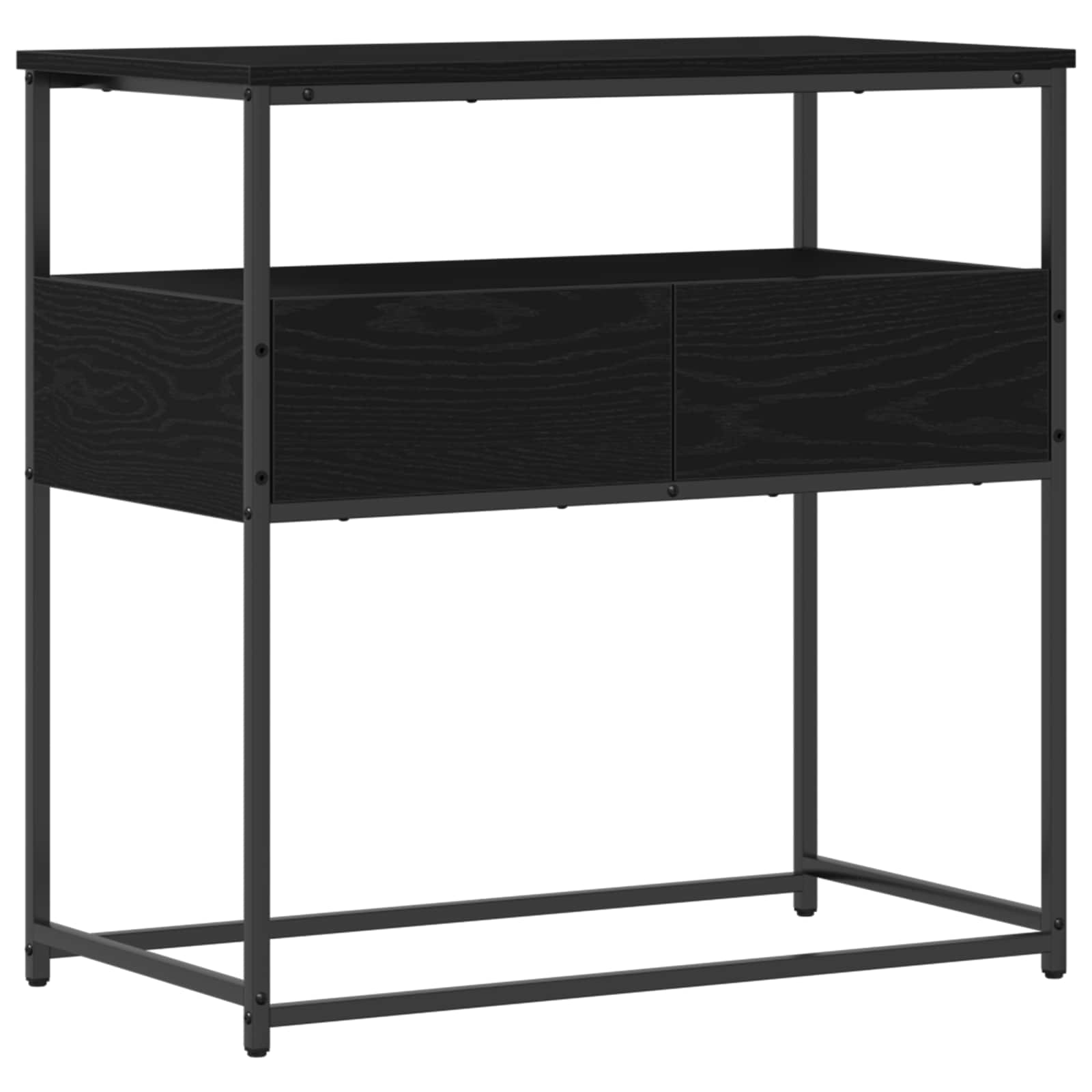 Console Table Black Oak 75 x 40 x 75 cm Engineered Wood