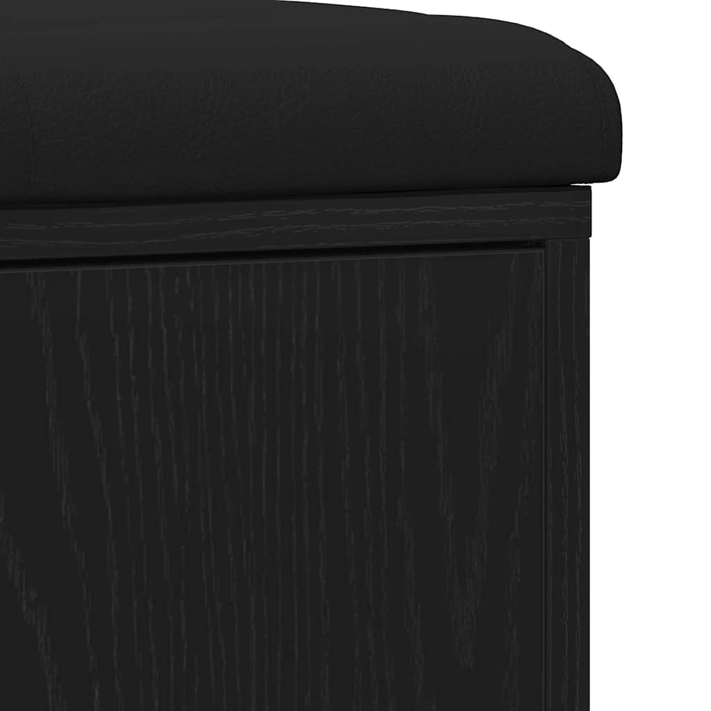 Storage Bench Black Oak 102 x 32 x 50 cm Engineered Wood