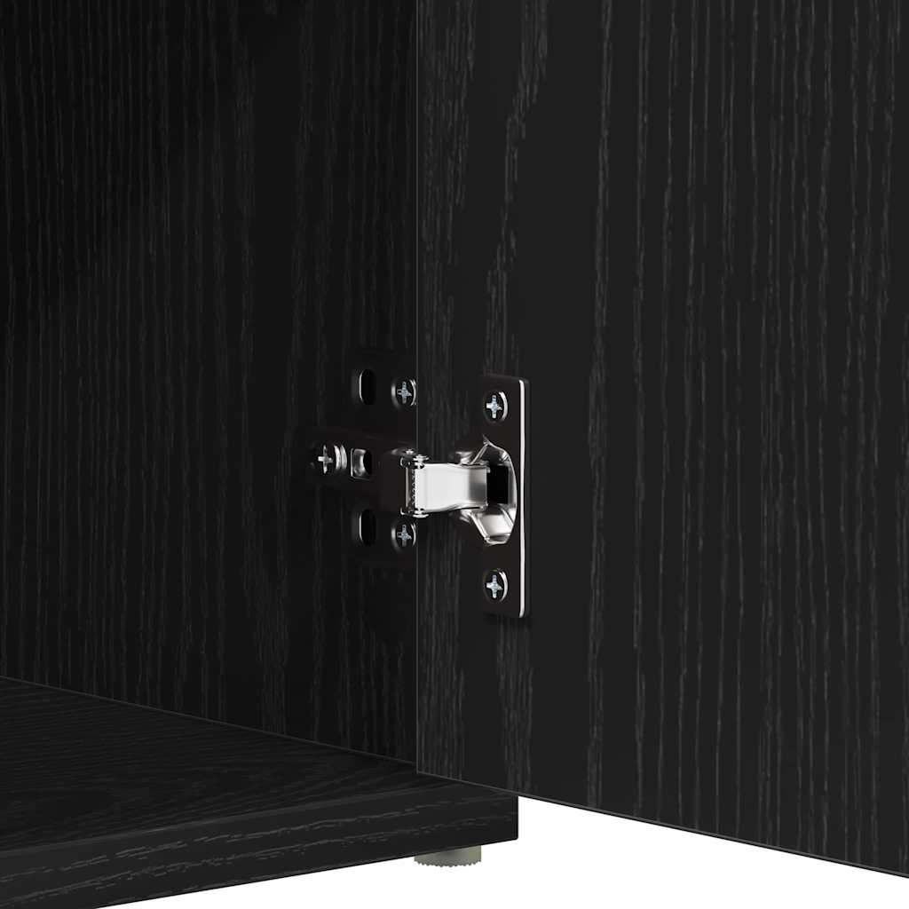 Storage Bench Black Oak 102 x 32 x 50 cm Engineered Wood