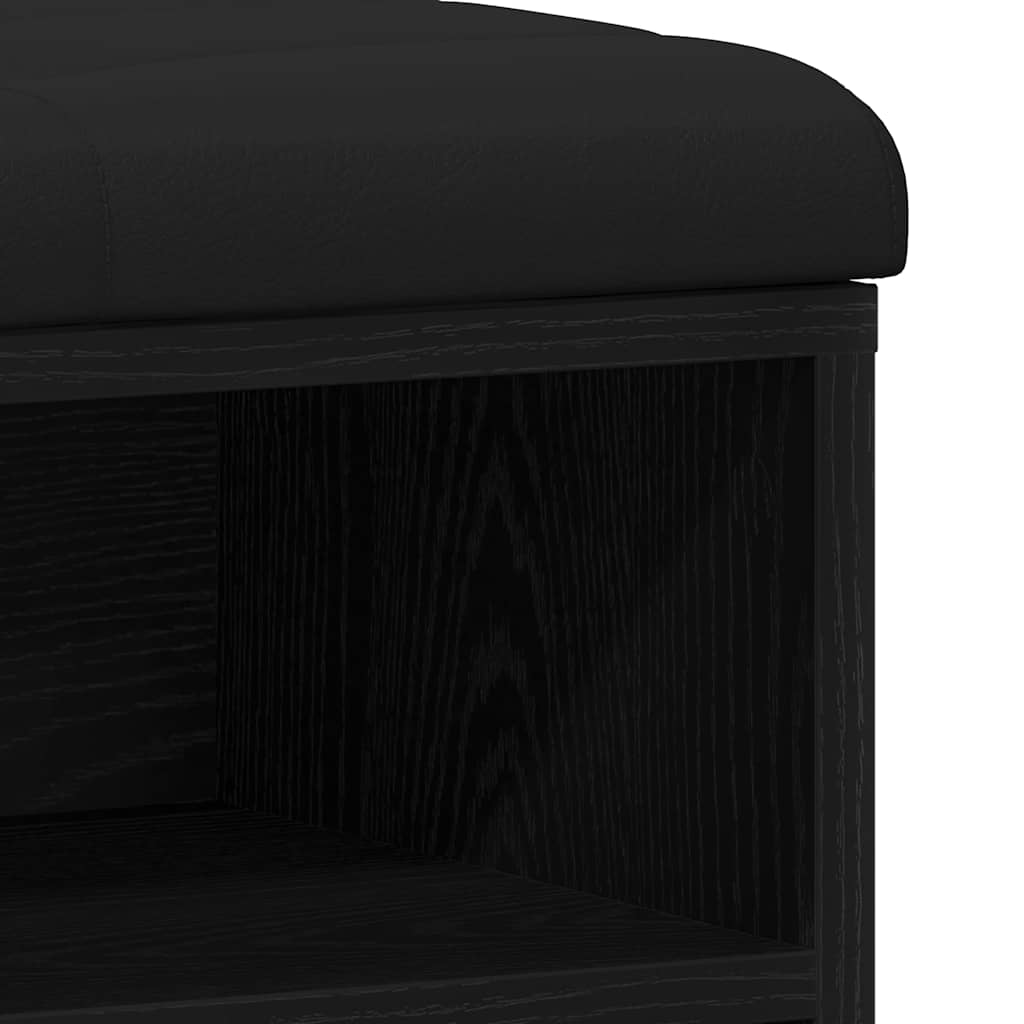 Shoe Bench with Shelf Black 80 x 30 x 48 cm Engineered wood