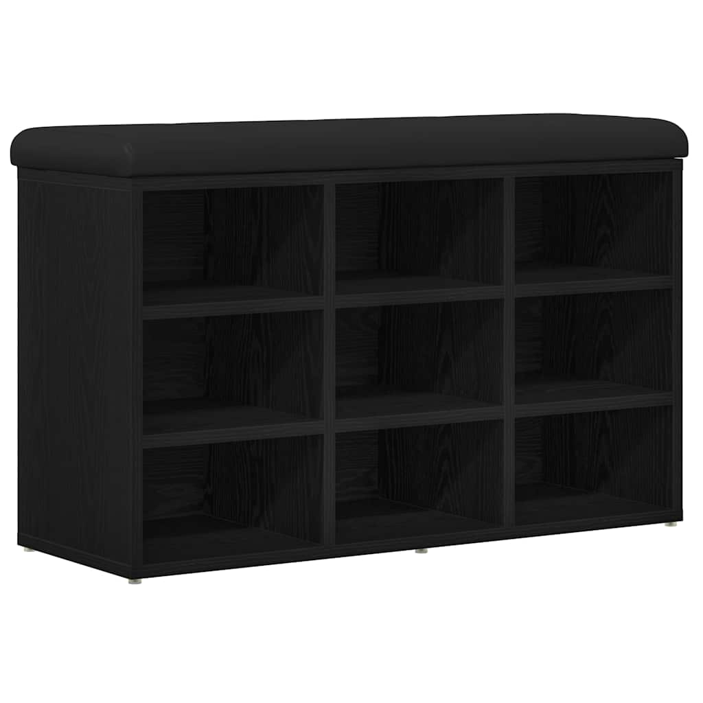 Shoe Bench Black 82 x 32 x 50 cm Engineered Wood