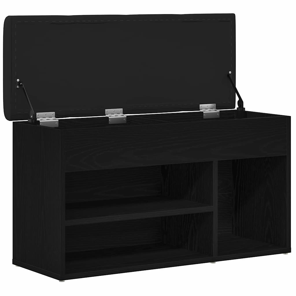 Shoe Bench Black 80 x 30 x 45 cm Engineered Wood