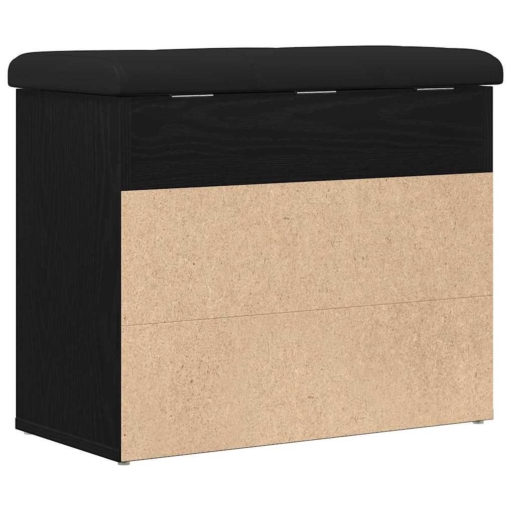 Storage Bench Black Oak 62 x 32 x 50 cm Engineered Wood