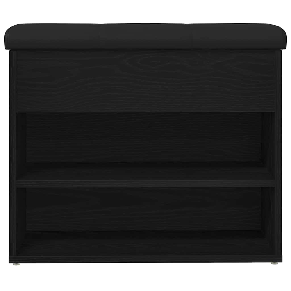 Storage Bench Black Oak 62 x 32 x 50 cm Engineered Wood