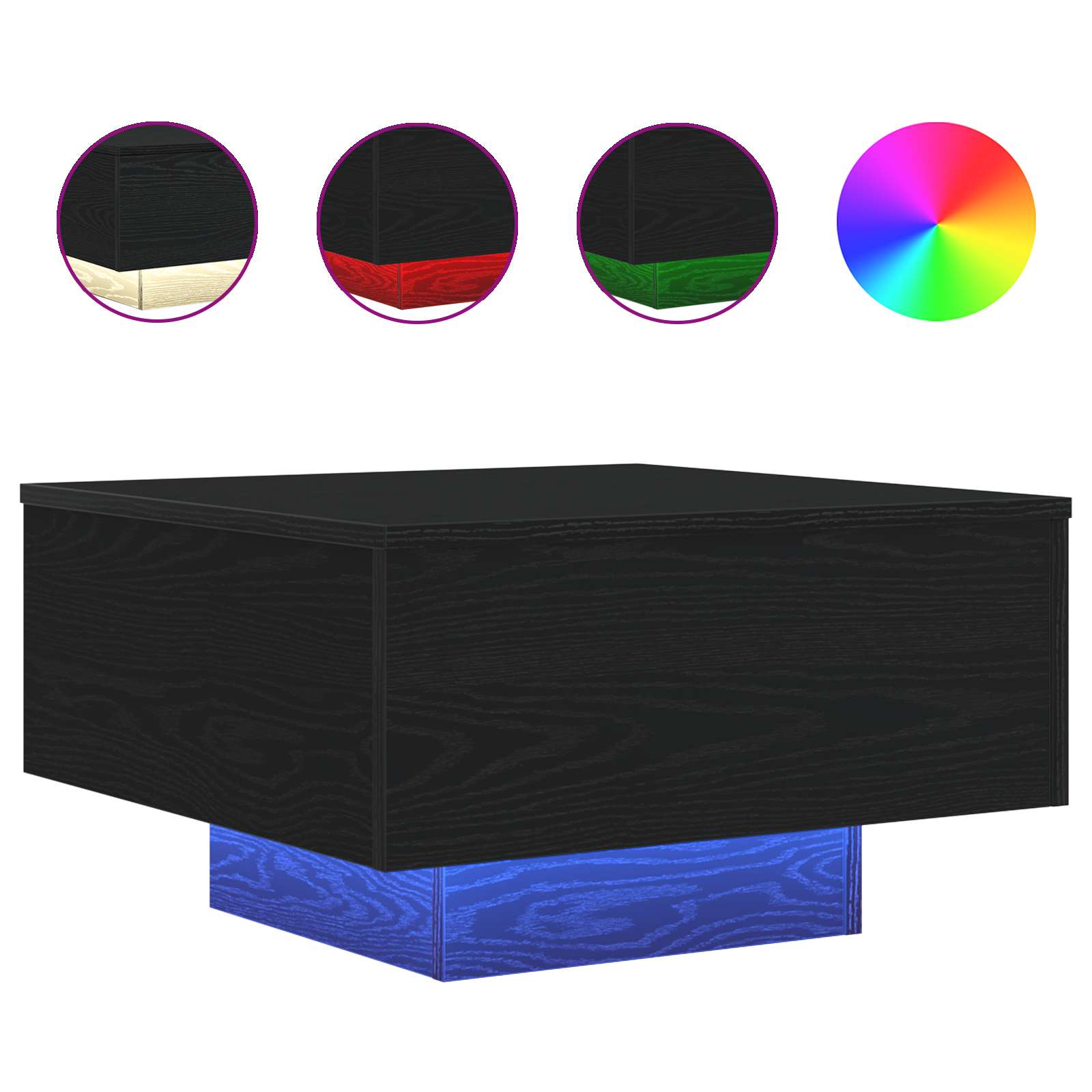 Coffee Table Black Oak 55 x 55 x 31 cm Engineered Wood