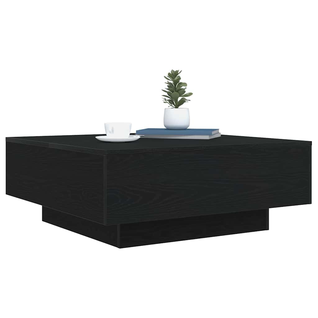 Coffee Table Black Oak 80 x 80 x 31 cm Engineered Wood
