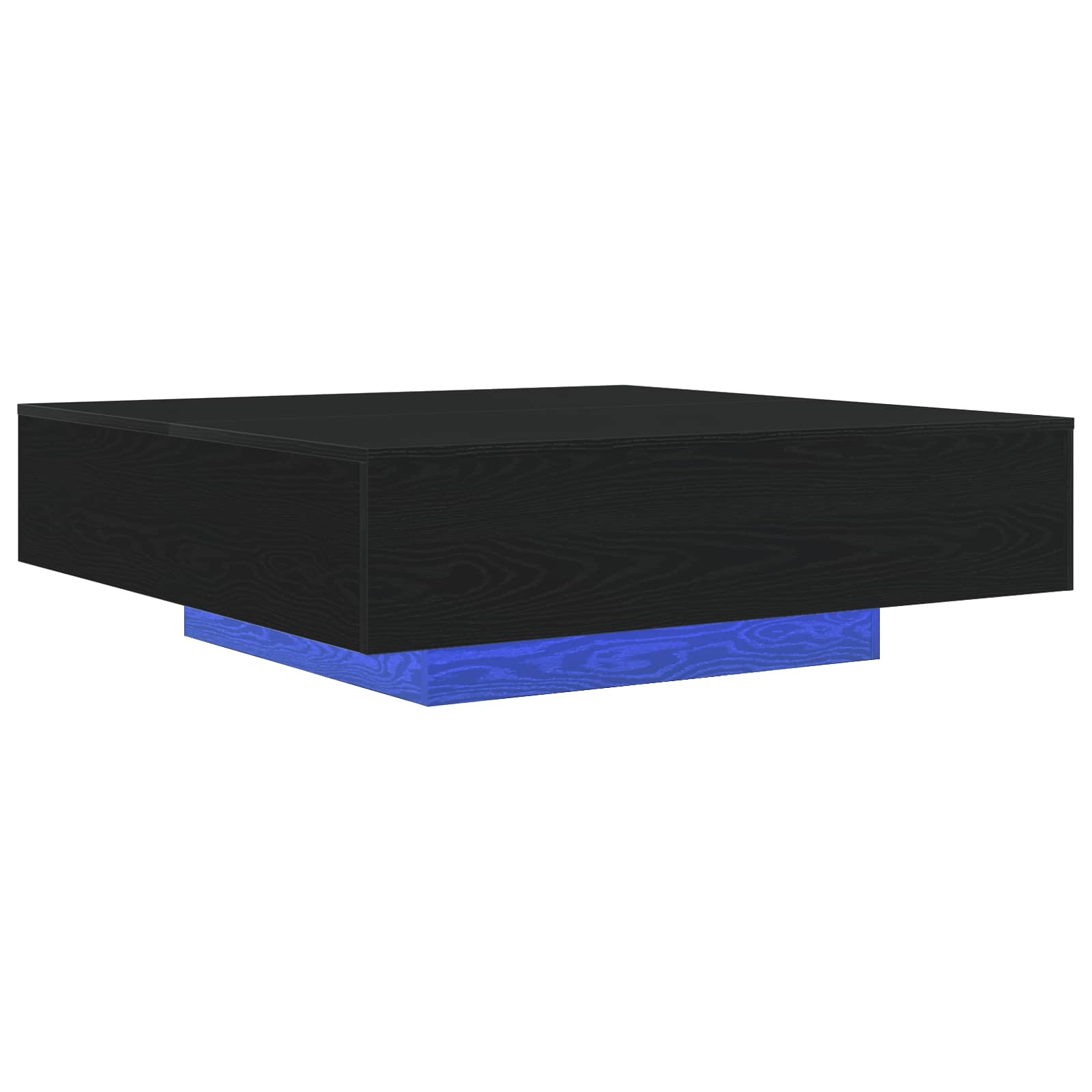 Coffee Table with LED Strip Lights Black Oak 100 x 100 x 31 cm