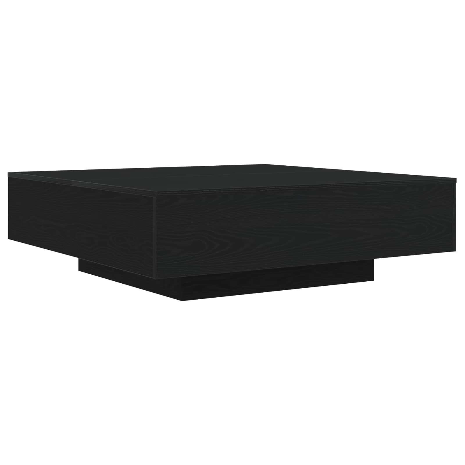 Coffee Table with LED Strip Lights Black Oak 100 x 100 x 31 cm