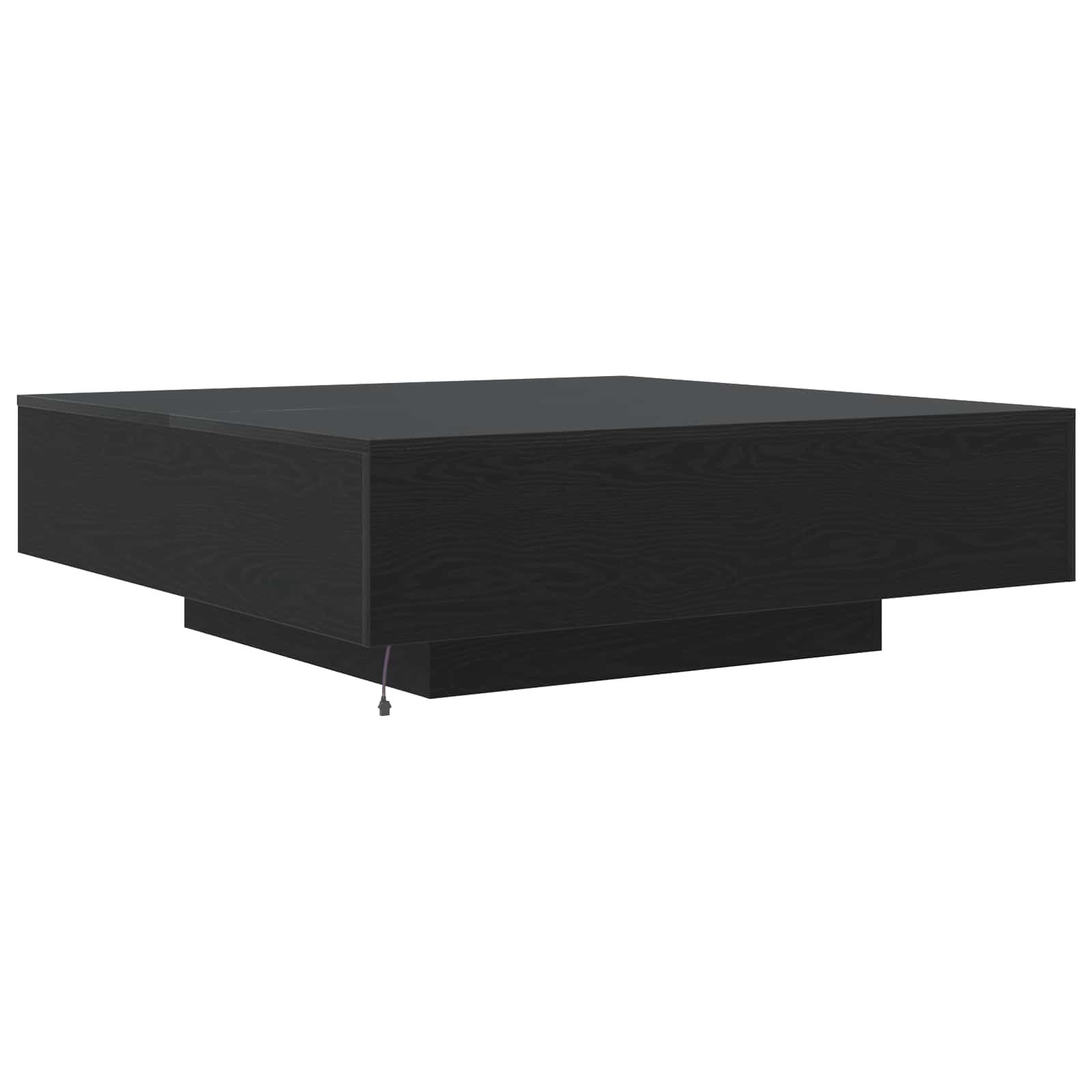 Coffee Table with LED Strip Lights Black Oak 100 x 100 x 31 cm