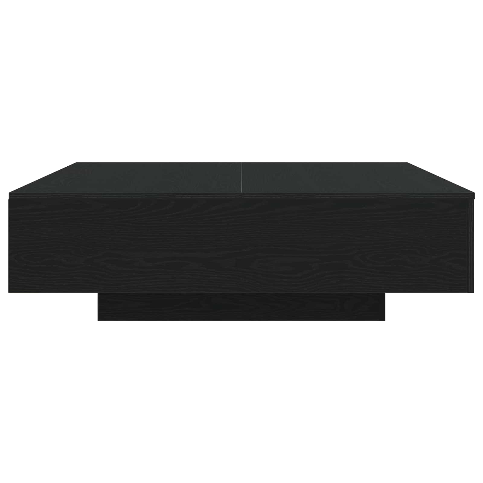 Coffee Table with LED Strip Lights Black Oak 100 x 100 x 31 cm
