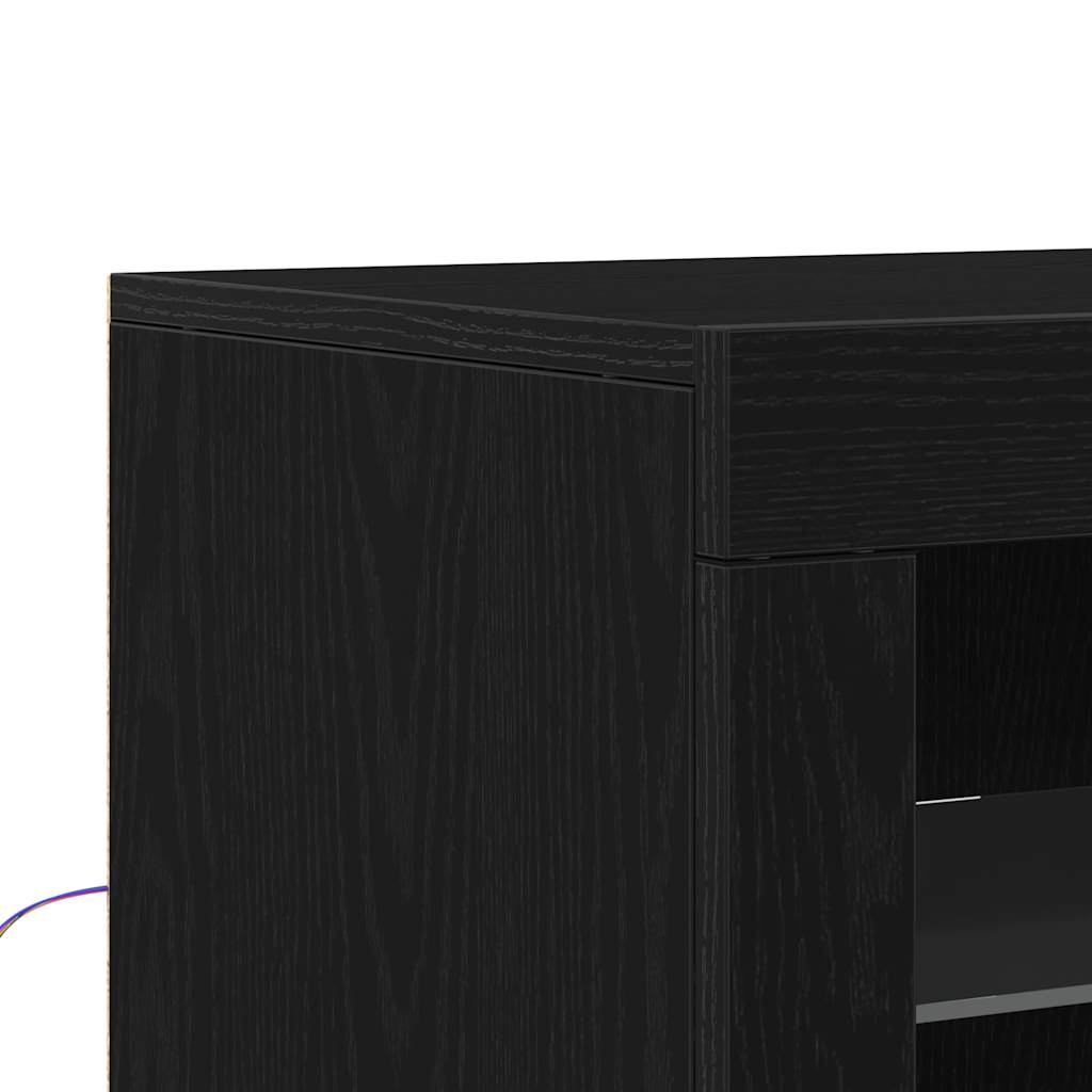 LED Sideboard 2 pcs Black Oak 41 x 37 x 67 cm Engineered Wood