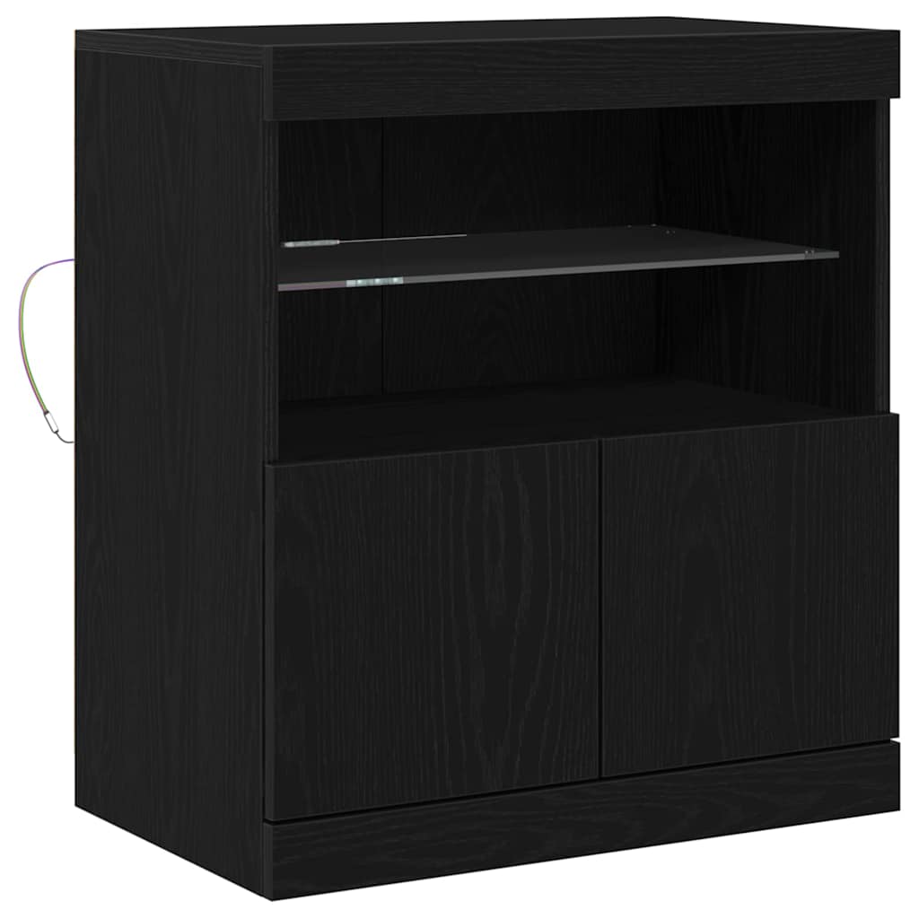 LED Sideboard Black 60,5 x 37 x 67 cm Engineered Wood