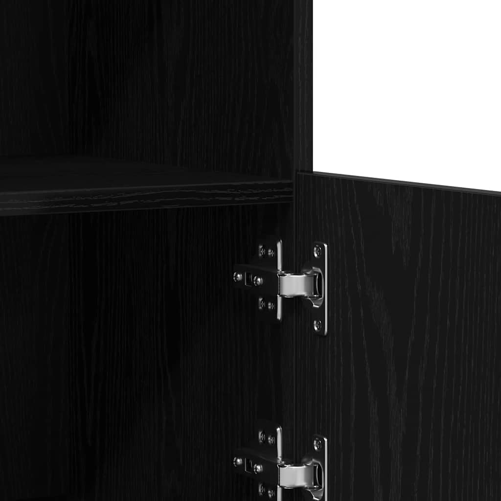 LED Sideboard Black 81 x 37 x 66.5 cm Engineered Wood
