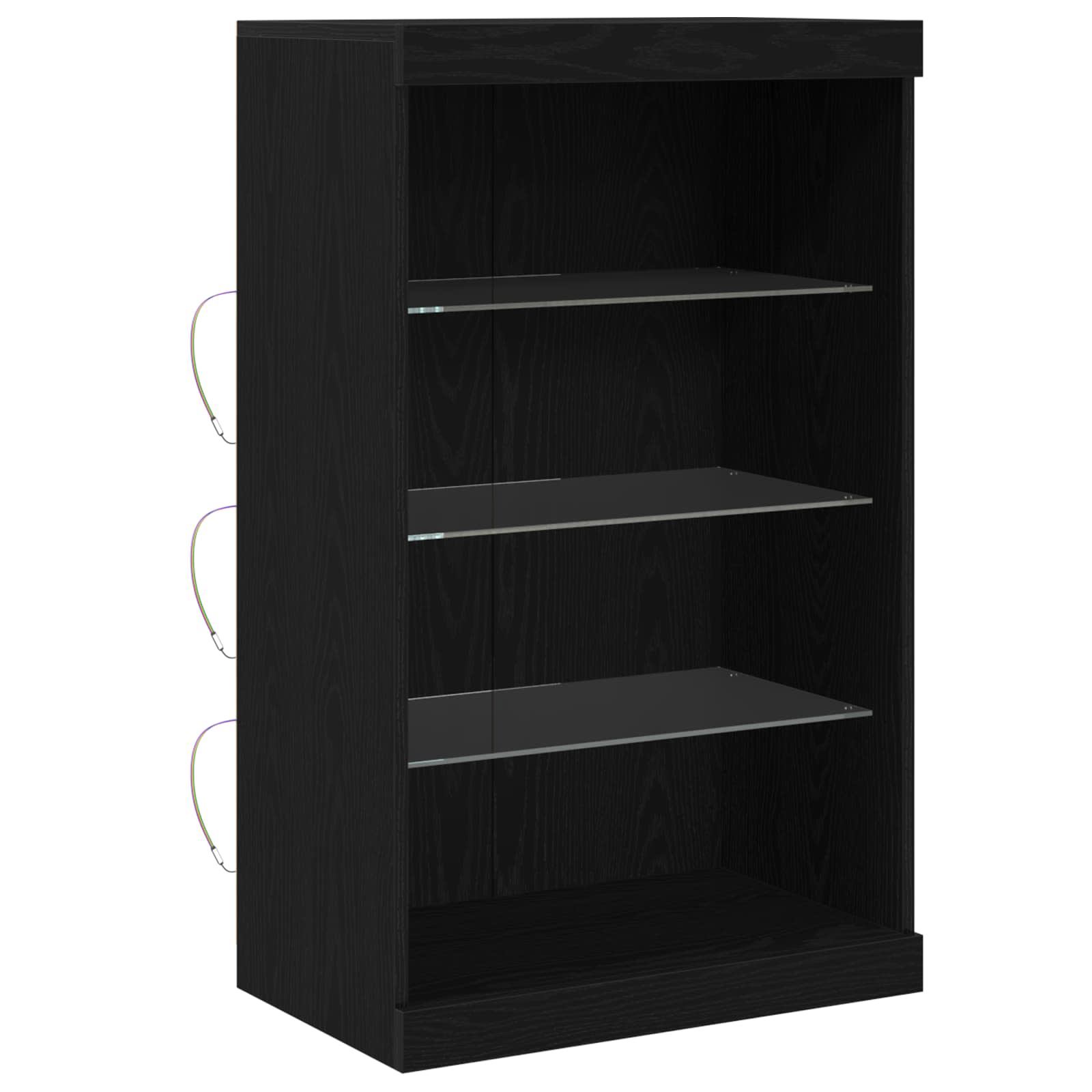 LED Sideboard Black Oak 60,5 x 37 x 100 cm Engineered Wood