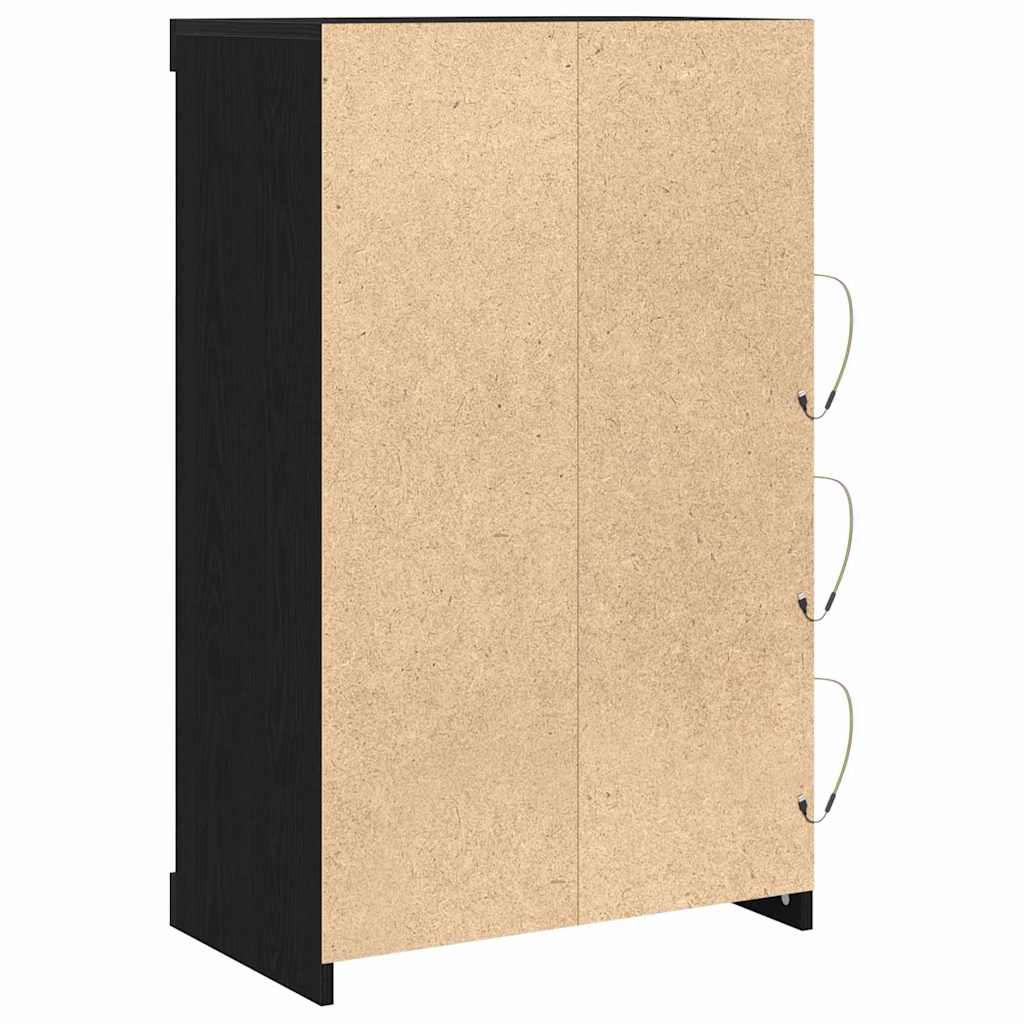 LED Sideboard Black Oak 60,5 x 37 x 100 cm Engineered Wood