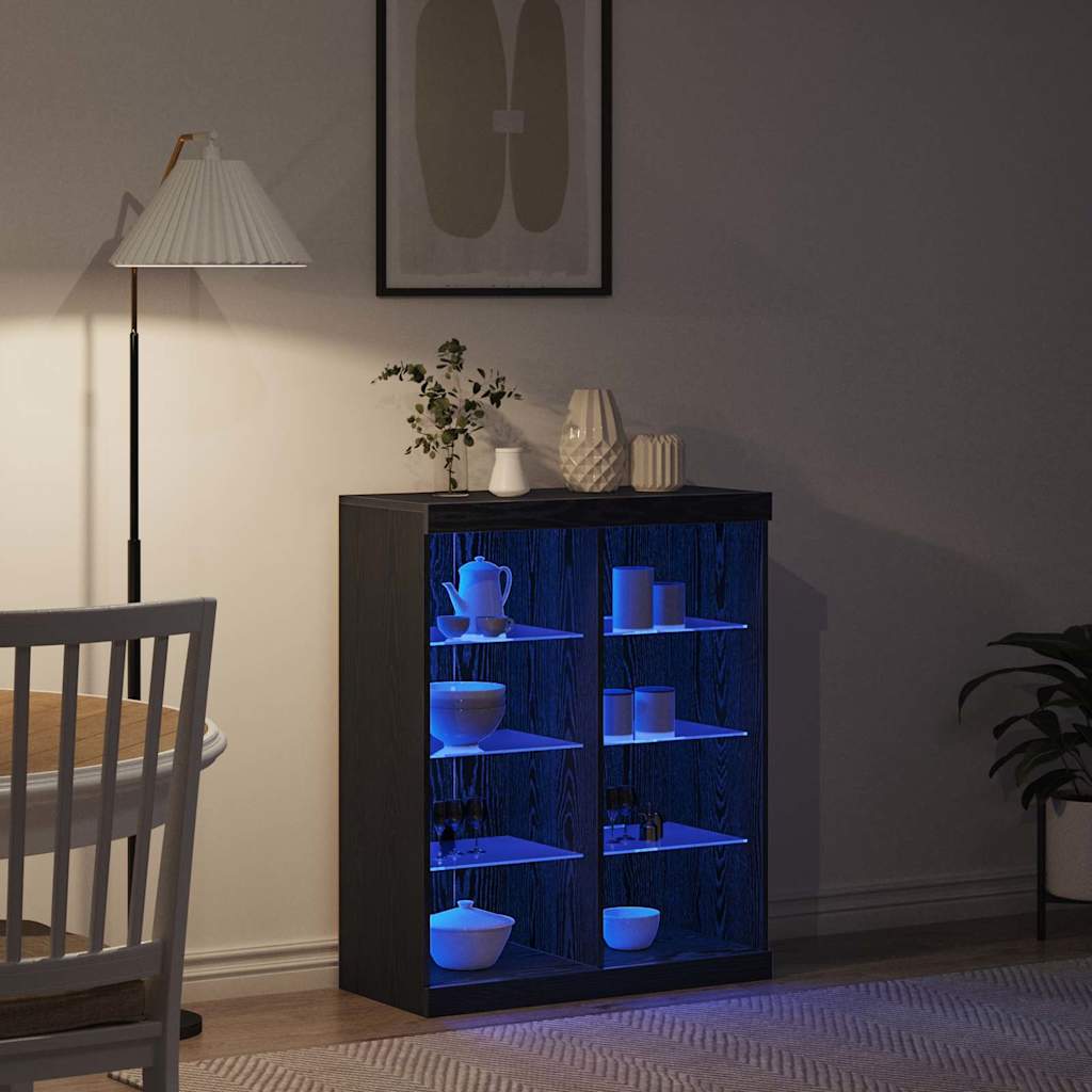 LED Sideboard Black Oak 41 x 37 x 100 cm Engineered Wood