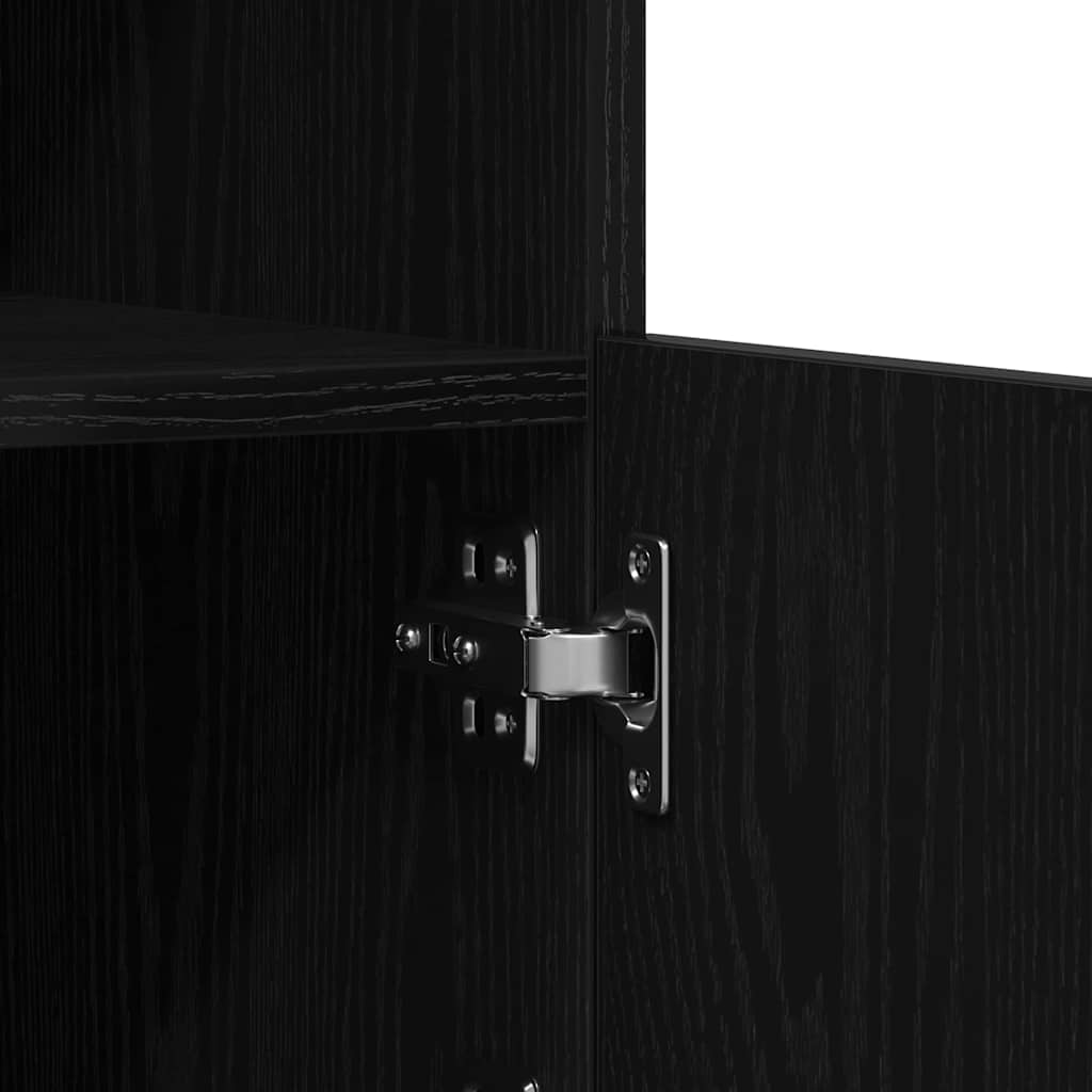 LED Sideboard Black Oak 41 x 37 x 67 cm Engineered Wood