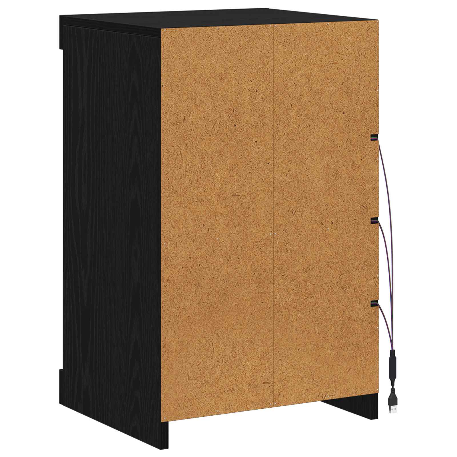 LED Sideboard Black Oak 41 x 37 x 67 cm Engineered Wood