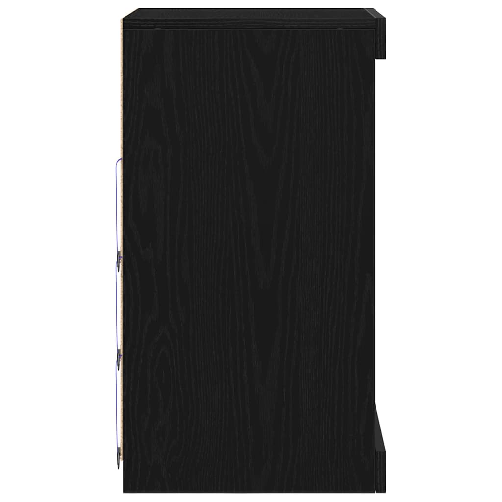 LED Sideboard Black Oak 41 x 37 x 67 cm Engineered Wood