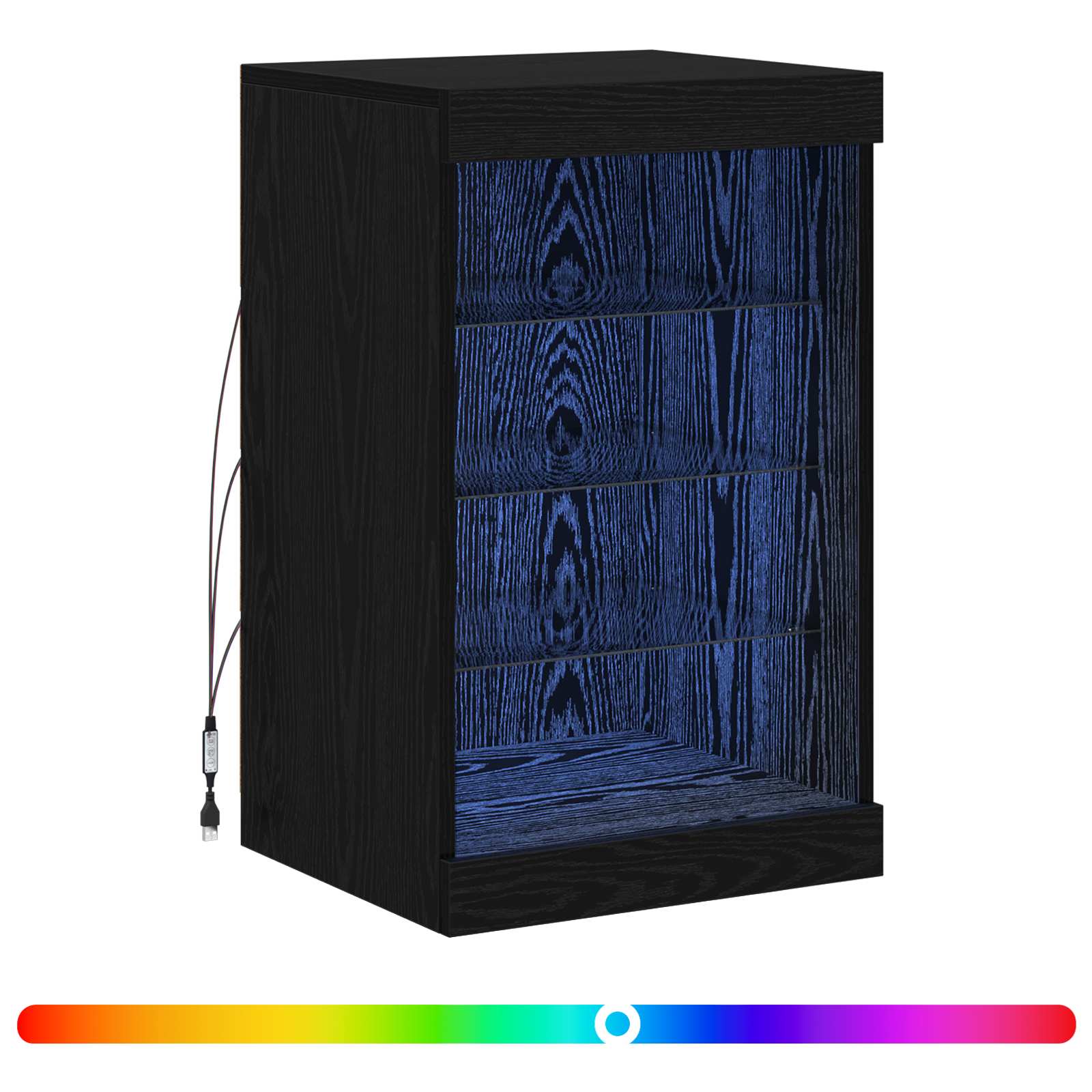 LED Sideboard Black Oak 41 x 37 x 67 cm Engineered Wood