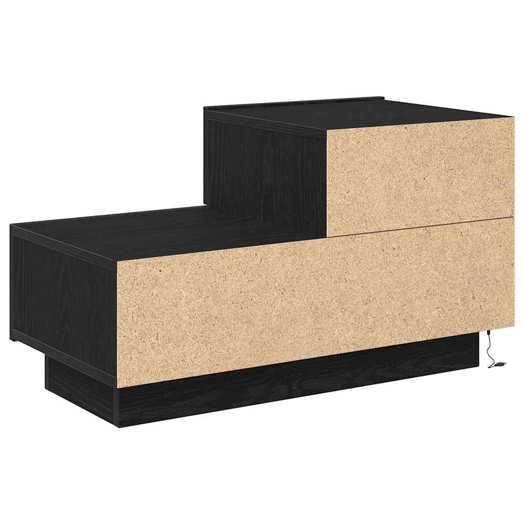 Bedside Cabinet Black Oak 70 x 36 x 40,5 cm Engineered Wood