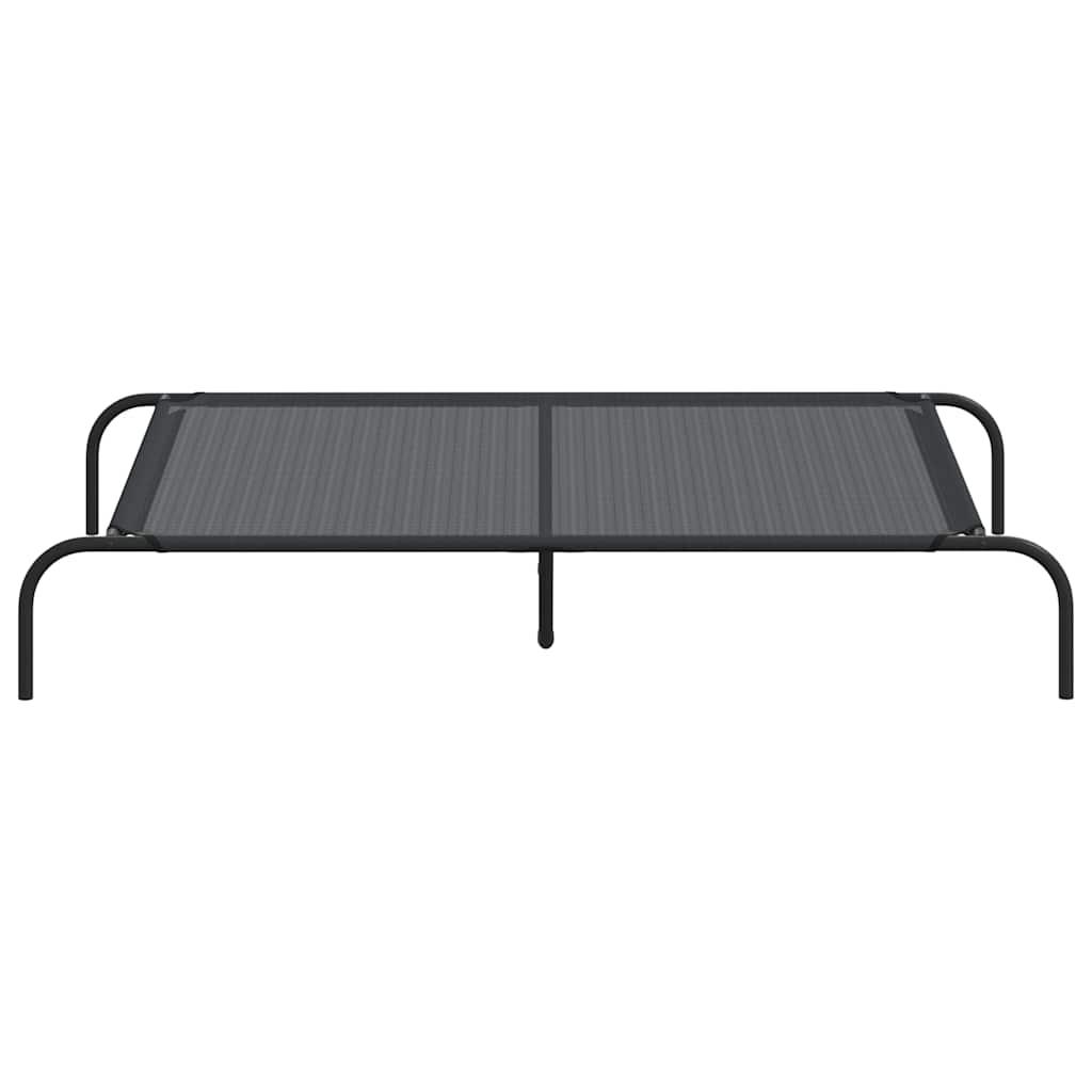 Elevated Dog Bed Black 130x80x20 cm Textilene and Steel