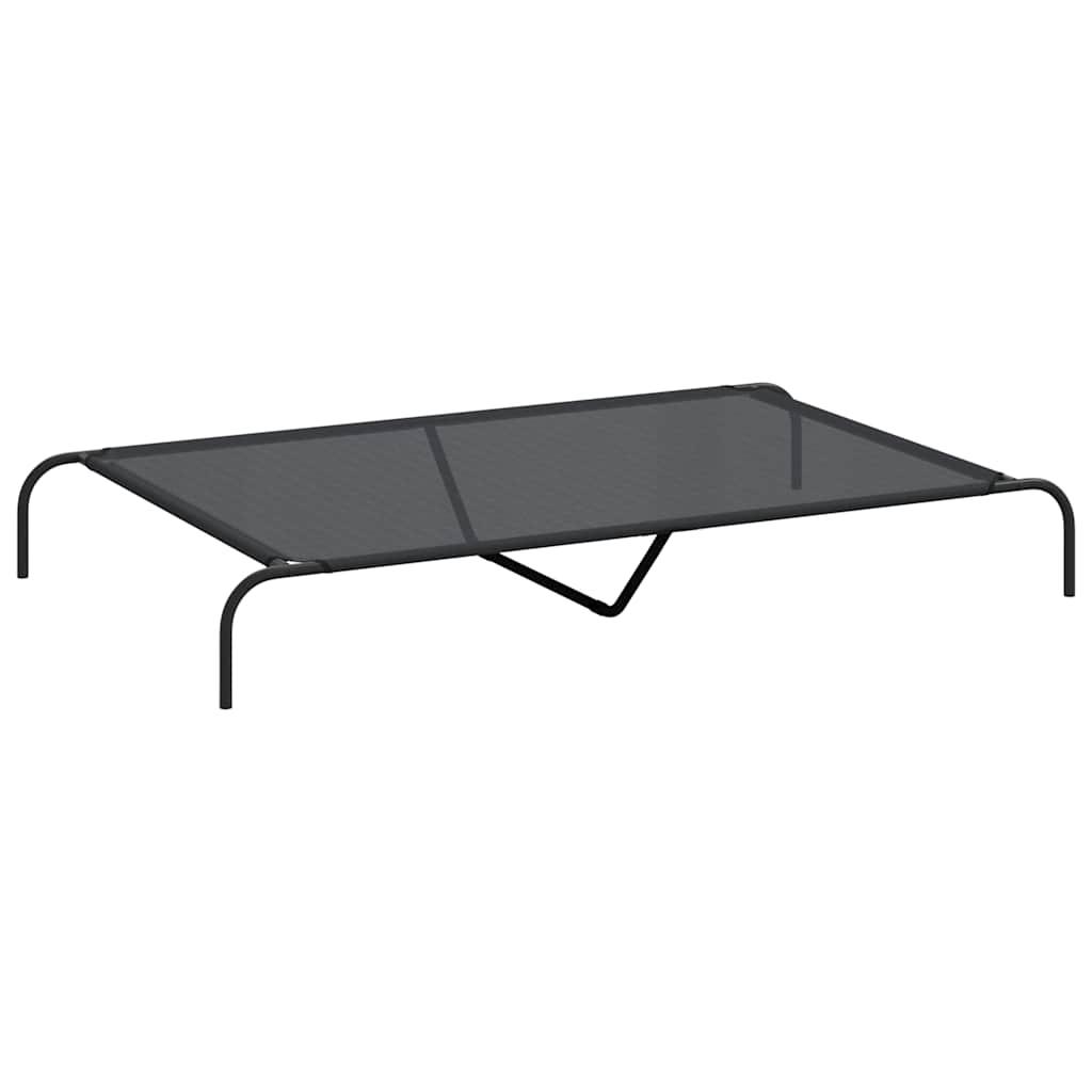 Elevated Dog Bed Black 150x90x20 cm Textilene and Steel