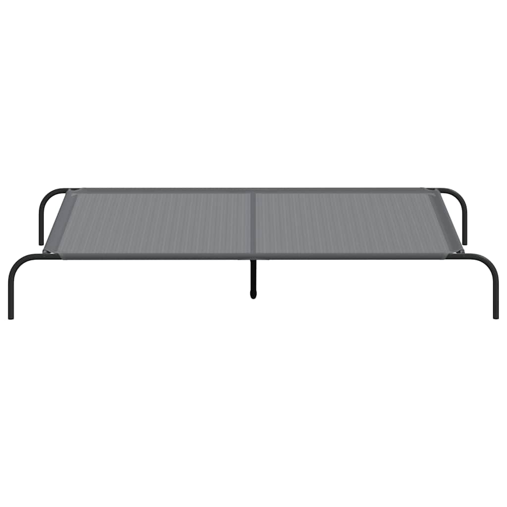 Elevated Dog Bed Grey 150x90x20 cm Textilene and Steel