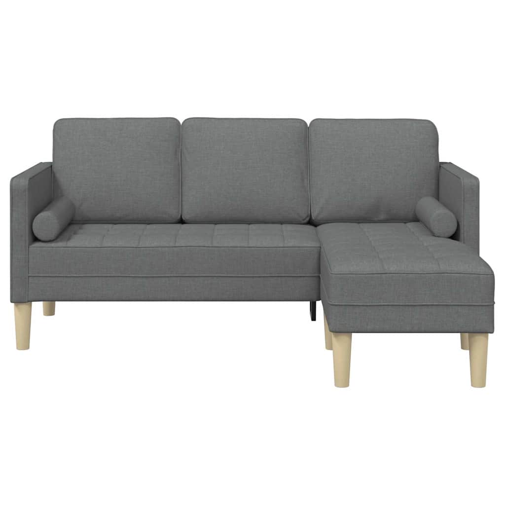 Sofa Set with Cushion Dark Grey Polyester
