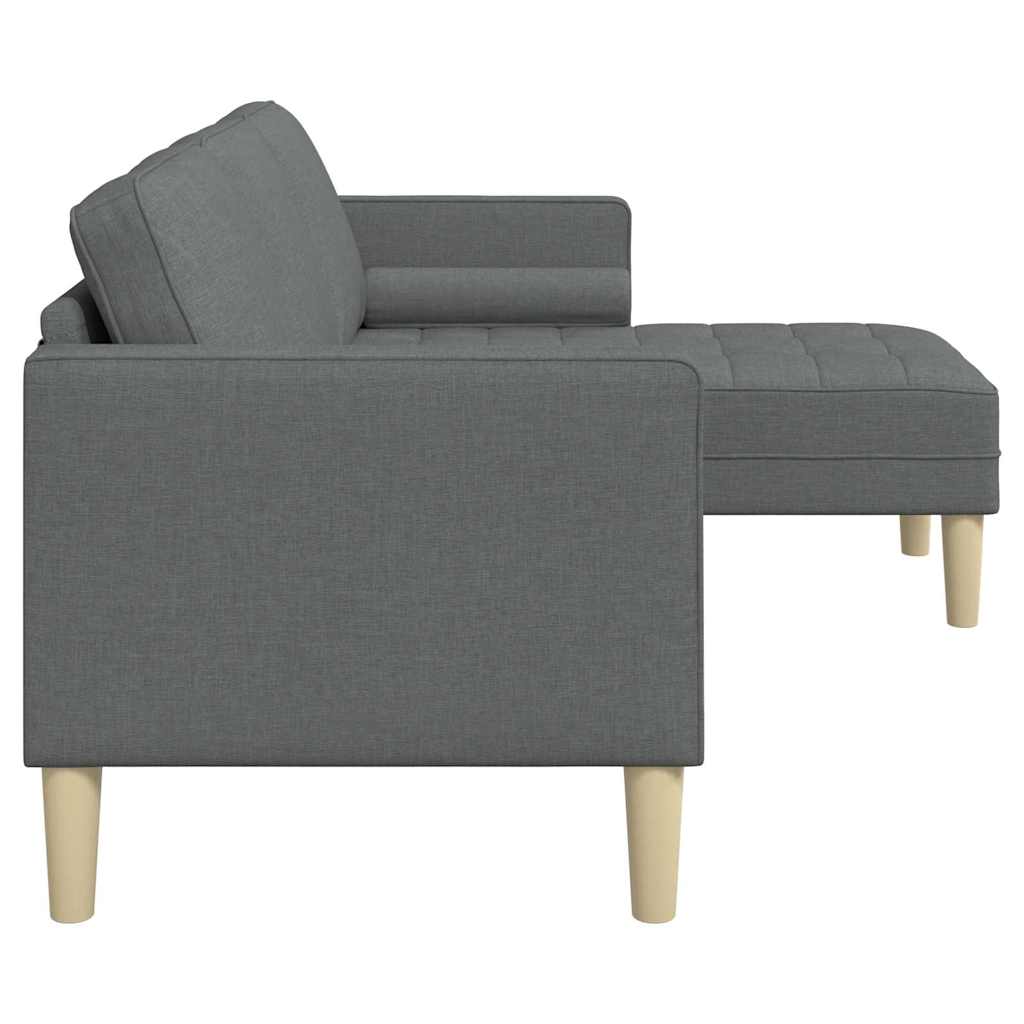 Sofa Set with Cushion Dark Grey Polyester