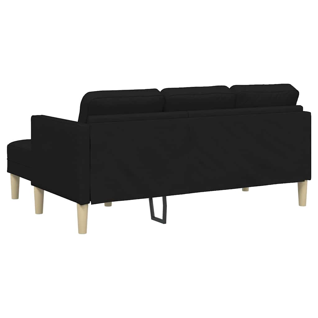 Sofa Set with Cushion Black Polyester