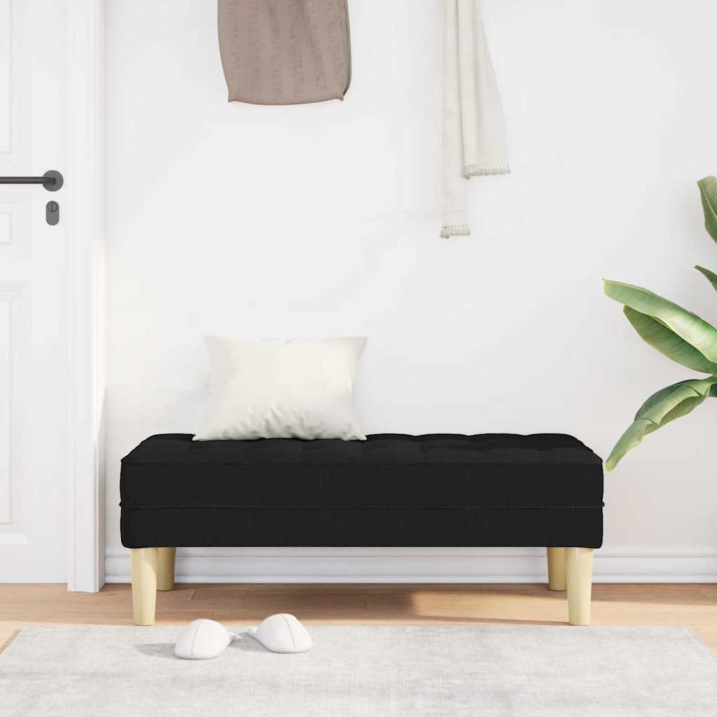 Bench with Cushion Black 113 x 57 x 39 cm Fabric