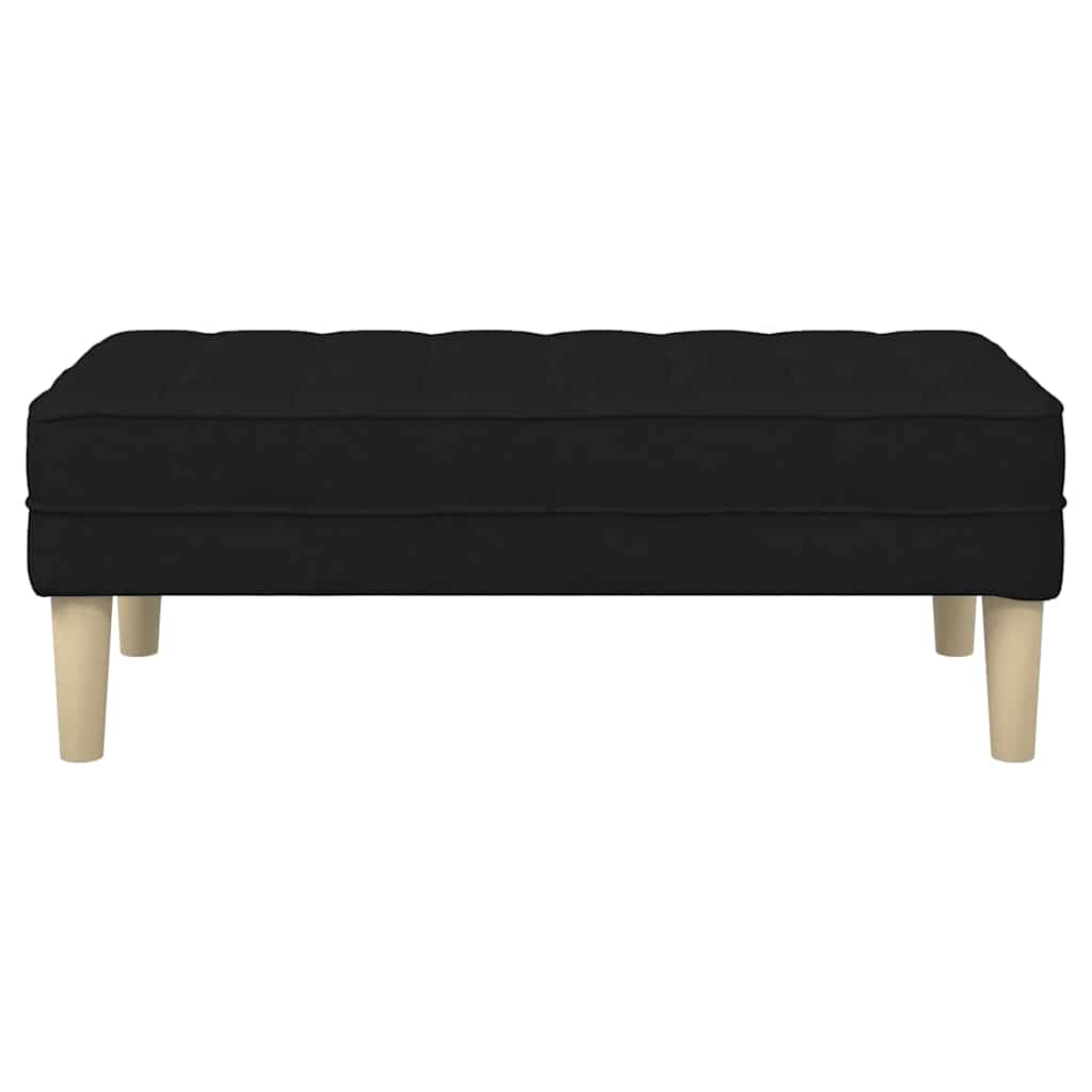 Bench with Cushion Black 113 x 57 x 39 cm Fabric