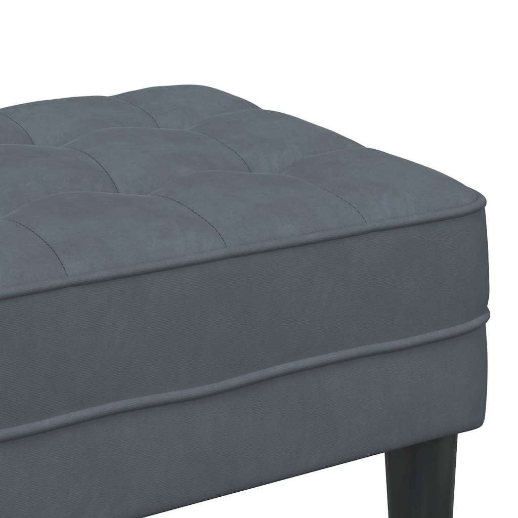 Bench with Cushion Dark Grey 113 x 57 x 39 cm Velvet