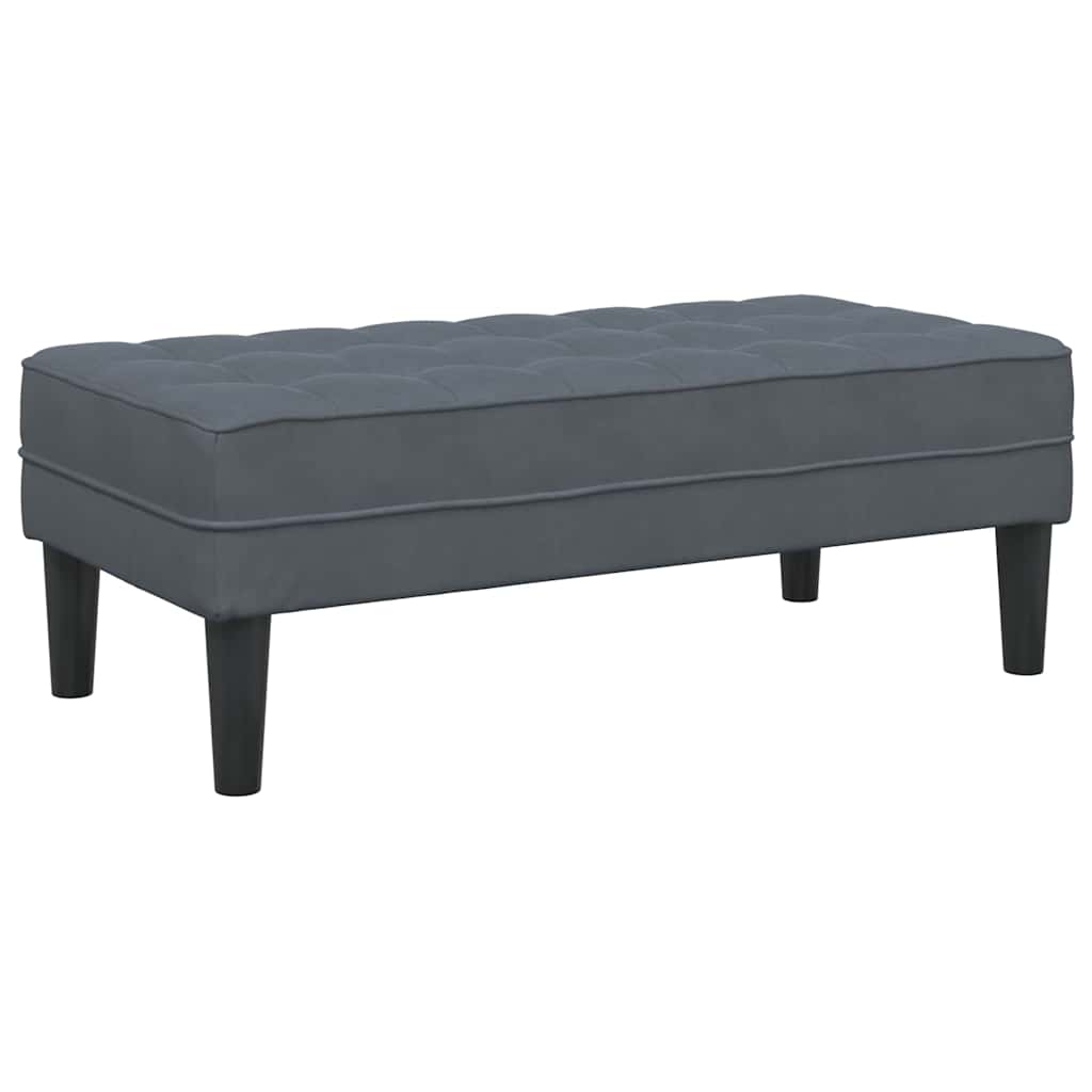 Bench with Cushion Dark Grey 113 x 57 x 39 cm Velvet