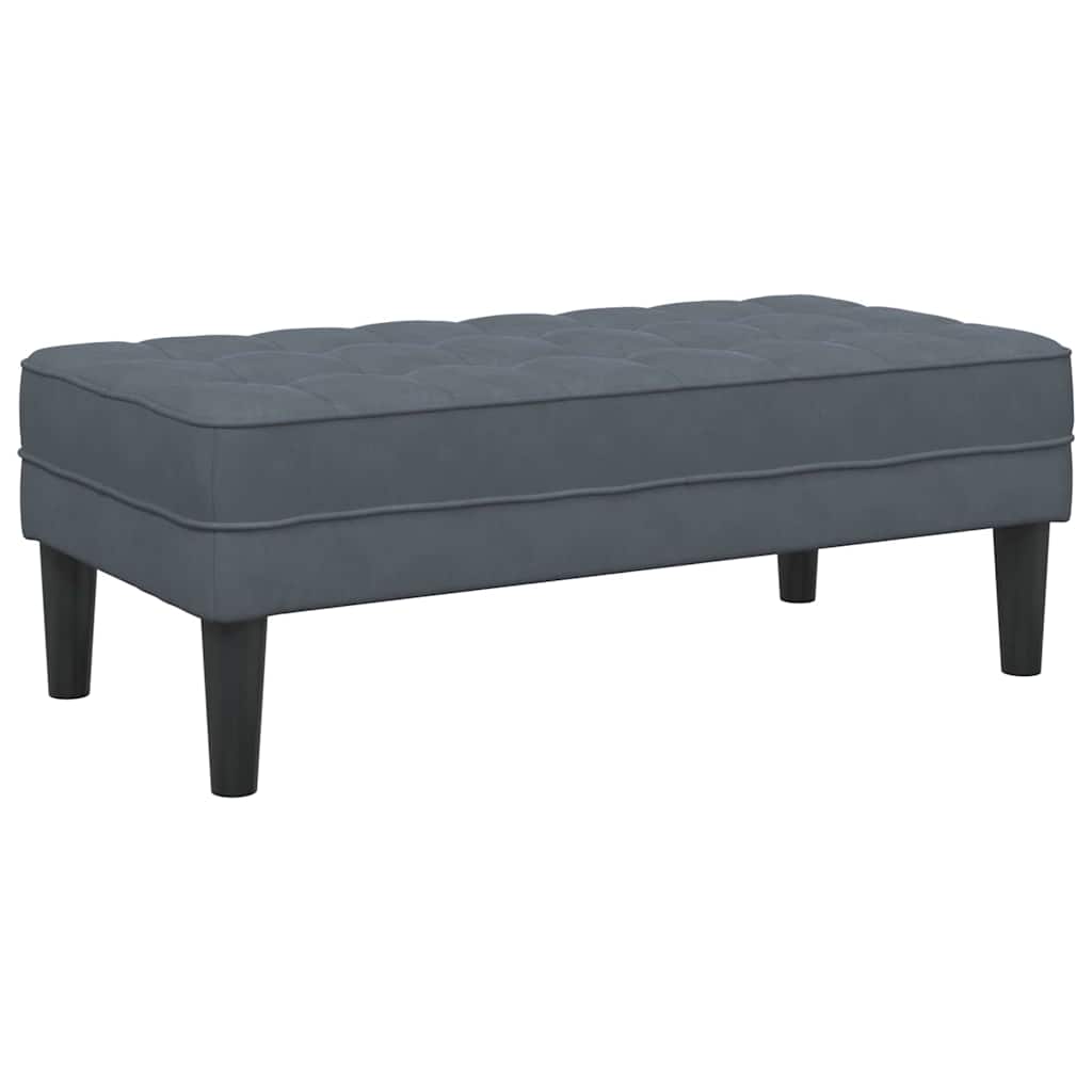 Bench with Cushion Dark Grey 113 x 57 x 39 cm Velvet