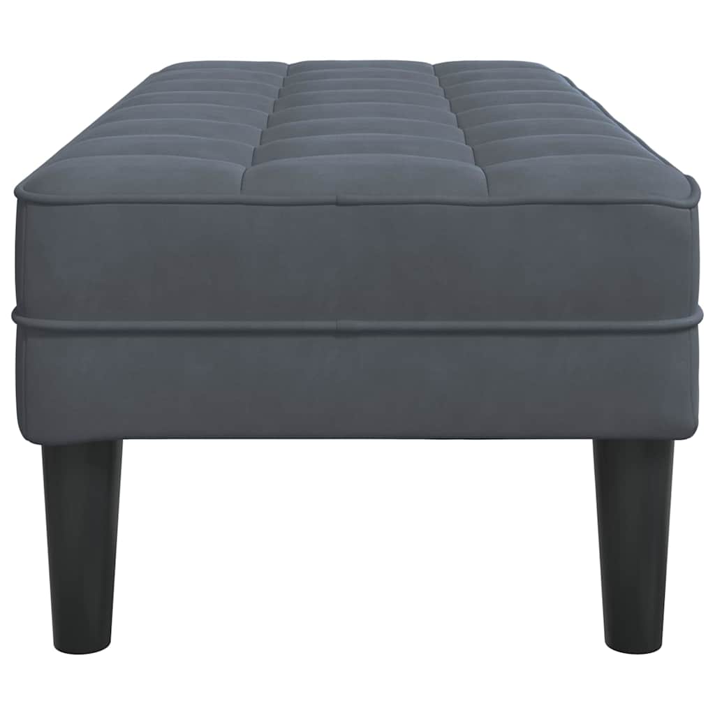 Bench with Cushion Dark Grey 113 x 57 x 39 cm Velvet