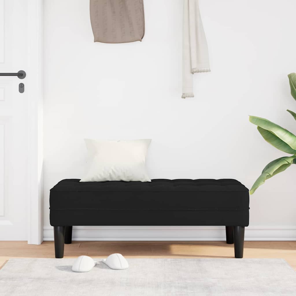 Bench with Cushion Black 113 x 57 x 39 cm Velvet
