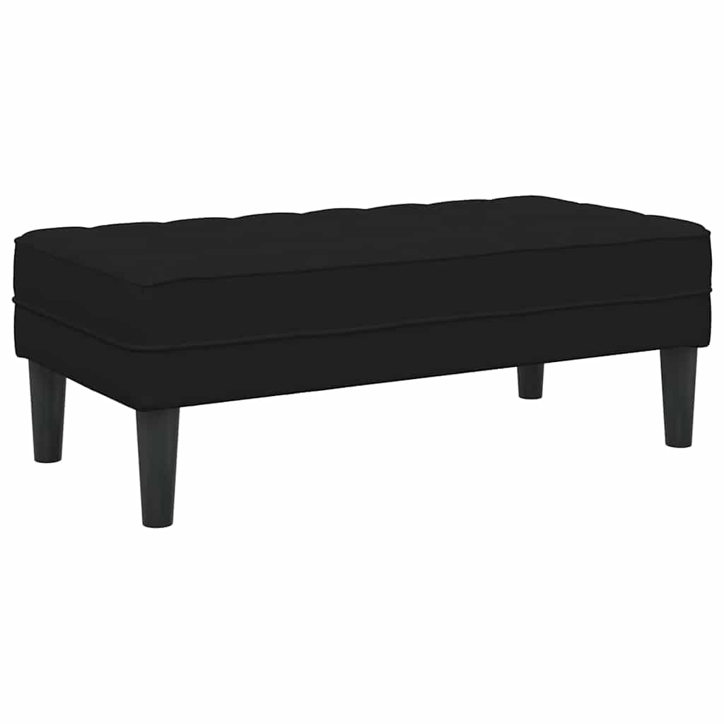 Bench with Cushion Black 113 x 57 x 39 cm Velvet