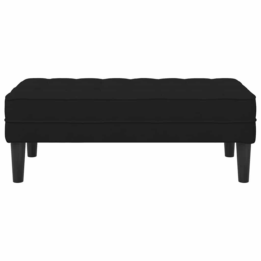 Bench with Cushion Black 113 x 57 x 39 cm Velvet