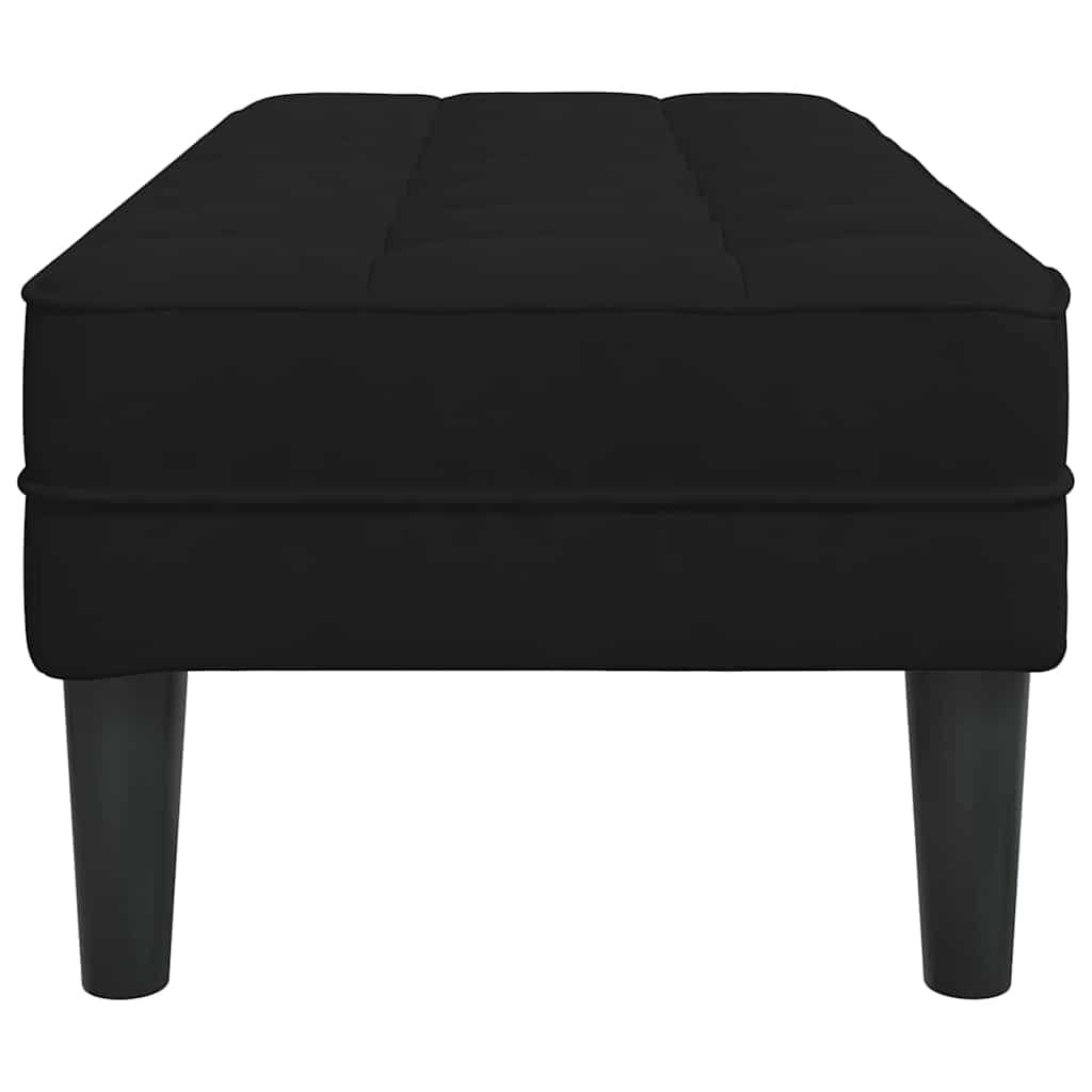 Bench with Cushion Black 113 x 57 x 39 cm Velvet