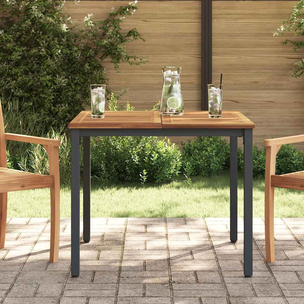 Outdoor Table Natural and Black 90 x 90 x 75 cm
