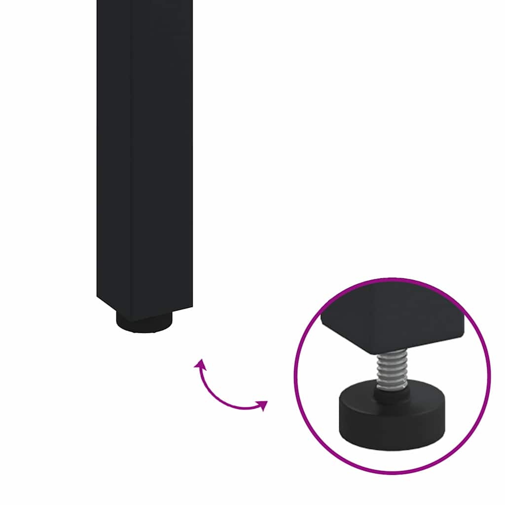 Outdoor Table Natural and Black 180 x 90 x 75 cm